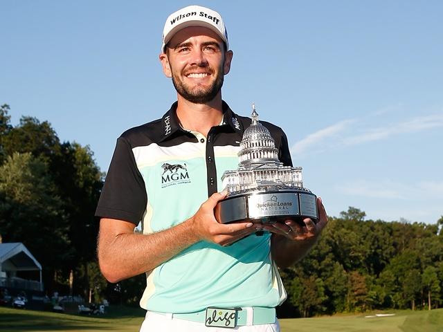 A happy Troy Merritt with his first PGA Tour trophy